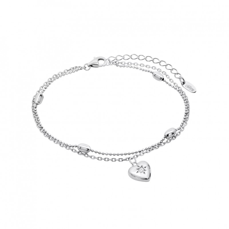 Bracciale Donna Lotus Silver LP3946-2/1 In Argento Doppio Filo Con Cuore