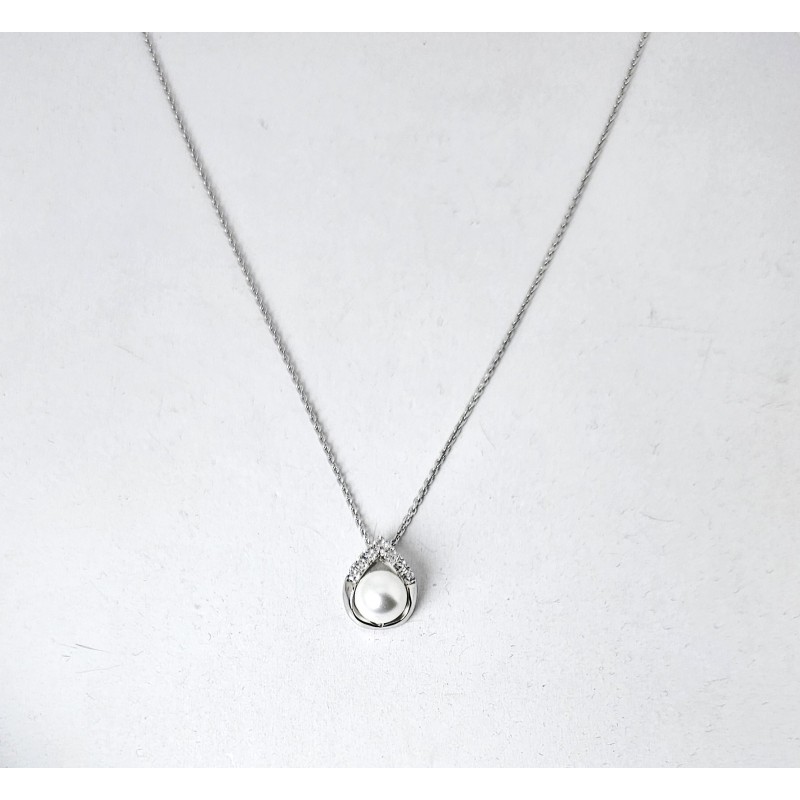 Collana Donna Lotus Silver LP3971-1/1 In Argento Con Perla E Zirconi