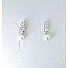 Orecchini Donna Lotus Silver LP3962-4/1 In Argento Pendenti Con Perla E Zirconi