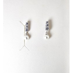Orecchini Donna Lotus Silver LP3962-4/1 In Argento Pendenti Con Perla E Zirconi