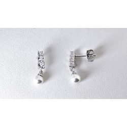 Orecchini Donna Lotus Silver LP3962-4/1 In Argento Pendenti Con Perla E Zirconi