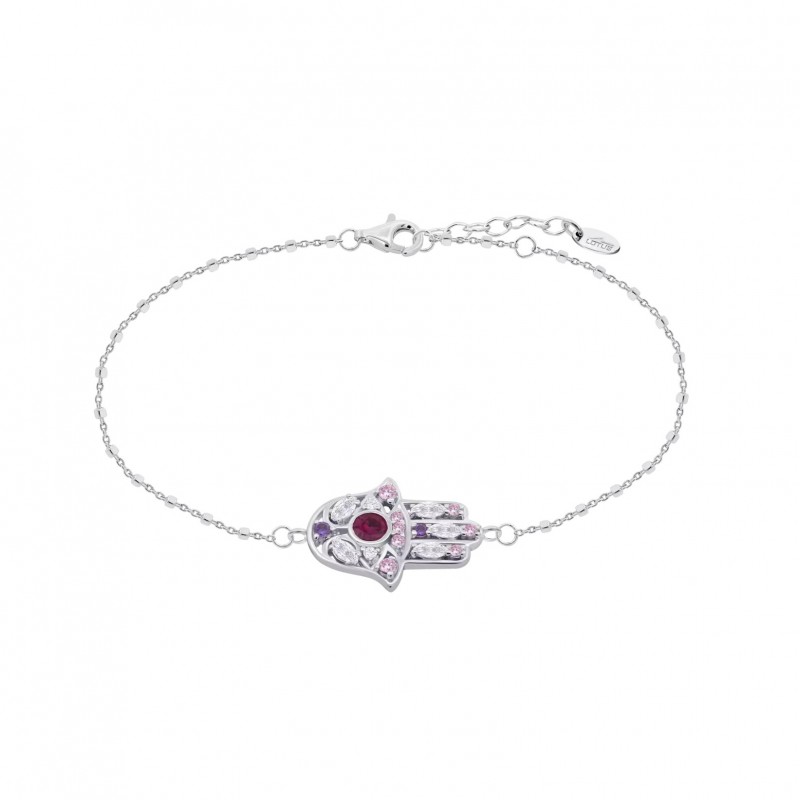 Bracciale Donna Lotus Silver LP1989-2/1 Con Mano Di Fatima Con Zirconi Multicolore