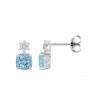 Orecchini Donna Lotus Silver LP3903-4/2 In Argento Con Zircone Azzurro