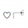 Orecchini Donna Lotus Silver LP3670-4/2 A Forma Di Cuore Con Zirconi Multicolore