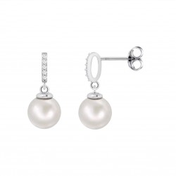 Orecchini Donna Lotus Silver LP3478-4/1 In Argento Pendenti Con Perla Bianca