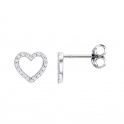 Orecchini Donna Lotus Silver LP3670-4/1 In Argento A Cuore Con Zirconi