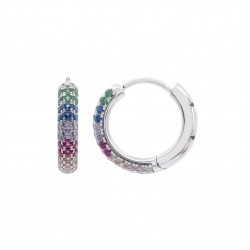 Orecchini Donna Lotus Silver LP3484-4/1 A Cerchio Con zirconi Multicolore