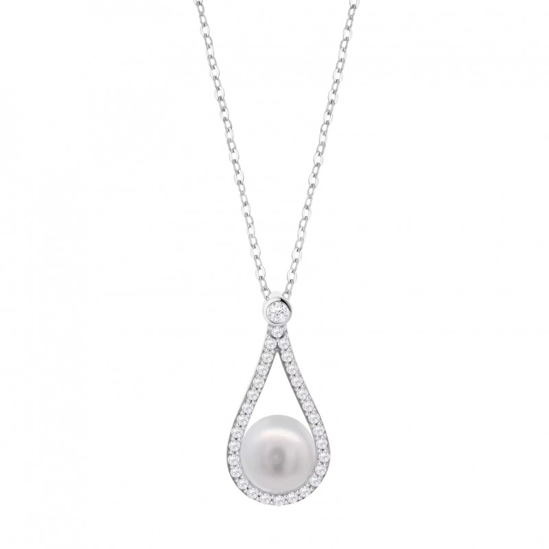 Collana Donna Lotus Silver LP3481-1/1 1 In Argento Con Perla E Zirconi