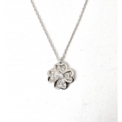 Collana Donna Lotus Silver LP3709-1/1 In Argento Con Quadrifoglio E Zirconi