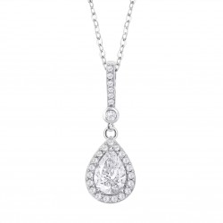 Collana Donna Lotus Silver LP1592-1/1 In Argento Con Pendente A Goccia Con Zirconi