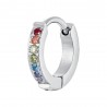 Mono Orecchino Donna Luca Barra OK1674 Cerchio In Acciaio Con Zirconi Multicolore