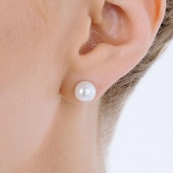 Orecchini Donna Luca Barra OK932 In Acciaio Con Perla Bianca 6 mm