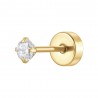 Piercing Orecchio Unisex Luca Barra PR133 In Acciaio Dorato Con Zircone