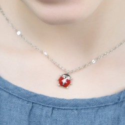 Collana Ragazza Bimba Luca Barra In Acciaio Con Coccinella JC101