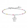 Bracciale Bambina Luca Barra JB268 In Acciaio Con Angioletto E Smalto Multicolore