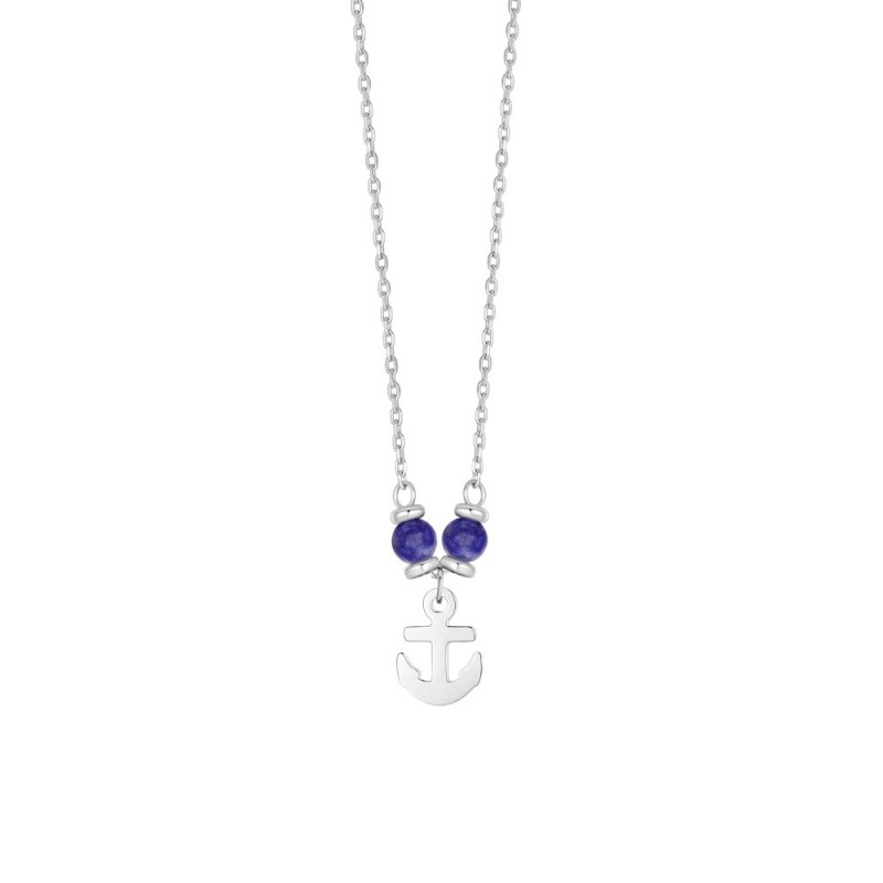 Collana Bambino Luca Barra JC167 In Acciaio Con Ancora E Lapislazzuli