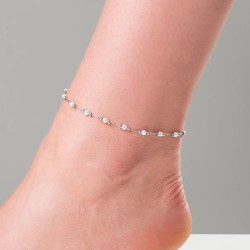 Cavigliera Donna Luca Barra CV181 In Acciaio Con Perle Bianche