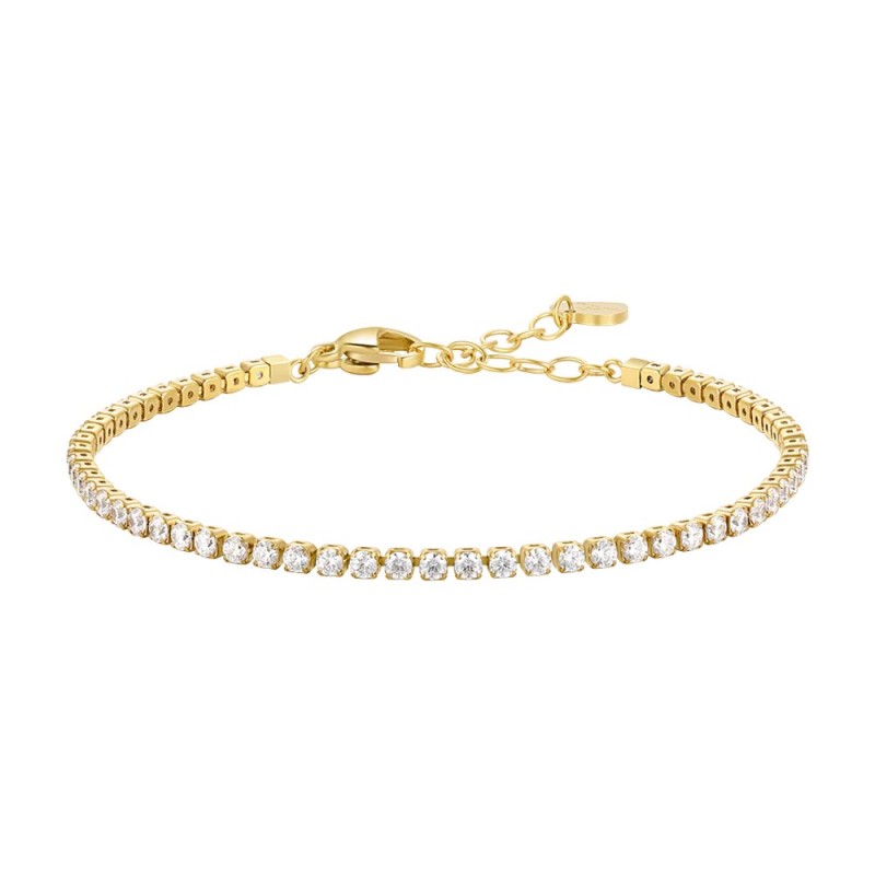 Bracciale Tennis Donna Luca Barra BK2873 In Acciaio Dorato Con Zirconi 2 mm