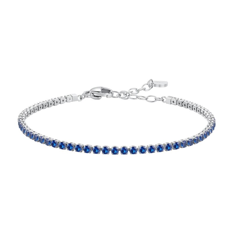 Bracciale Tennis Donna Luca Barra BK2876 In Acciaio Con Zirconi Blu 2 mm