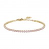 Bracciale Tennis Donna Luca Barra BK2883 In Acciaio Dorato Con Zirconi Rosa 2 mm
