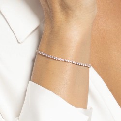 Bracciale Tennis Donna Luca Barra BK2883 In Acciaio Dorato Con Zirconi Rosa 2 mm