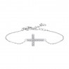 Bracciale Donna Luca Barra BK2760 In Acciaio Con Croce E Cristalli