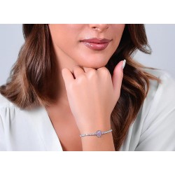 Bracciale Tennis Donna Luca Barra BK2737 In Acciaio Con Zircone Rosa