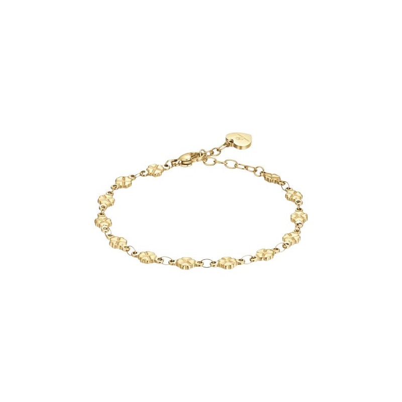 Bracciale Donna Luca Barra BK2849 In Acciaio Dorato Con Quadrifogli