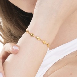 Bracciale Donna Luca Barra BK2849 In Acciaio Dorato Con Quadrifogli