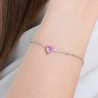 Bracciale Donna Luca Barra BK2765 In Acciaio Con Zircone Rosa A Cuore