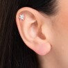 Piercing Orecchio Donna Luca Barra PR120 In Acciaio A Fiore Con Zirconi