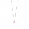 Collana Donna Luca Barra CK2139 In Acciaio Punto Luce Con Zircone Rosa 5 mm