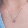 Collana Donna Luca Barra CK2139 In Acciaio Punto Luce Con Zircone Rosa 5 mm