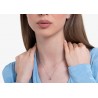Collana Donna Luca Barra CK2139 In Acciaio Punto Luce Con Zircone Rosa 5 mm