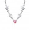 Collana Donna Luca Barra CK2076 In Acciaio Con Zircone Rosa E Cuori
