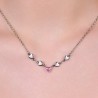 Collana Donna Luca Barra CK2076 In Acciaio Con Zircone Rosa E Cuori