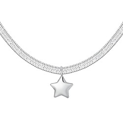 Collana Donna Luca Barra CK2259 In Acciaio Maglia Snake Con Stella