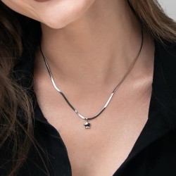 Collana Donna Luca Barra CK2259 In Acciaio Maglia Snake Con Stella