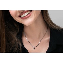 Collana Donna Luca Barra CK2259 In Acciaio Maglia Snake Con Stella