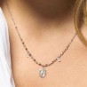 Collana Donna Luca Barra CK2222 In Acciaio Con Madonnina Miracolosa E Zirconi