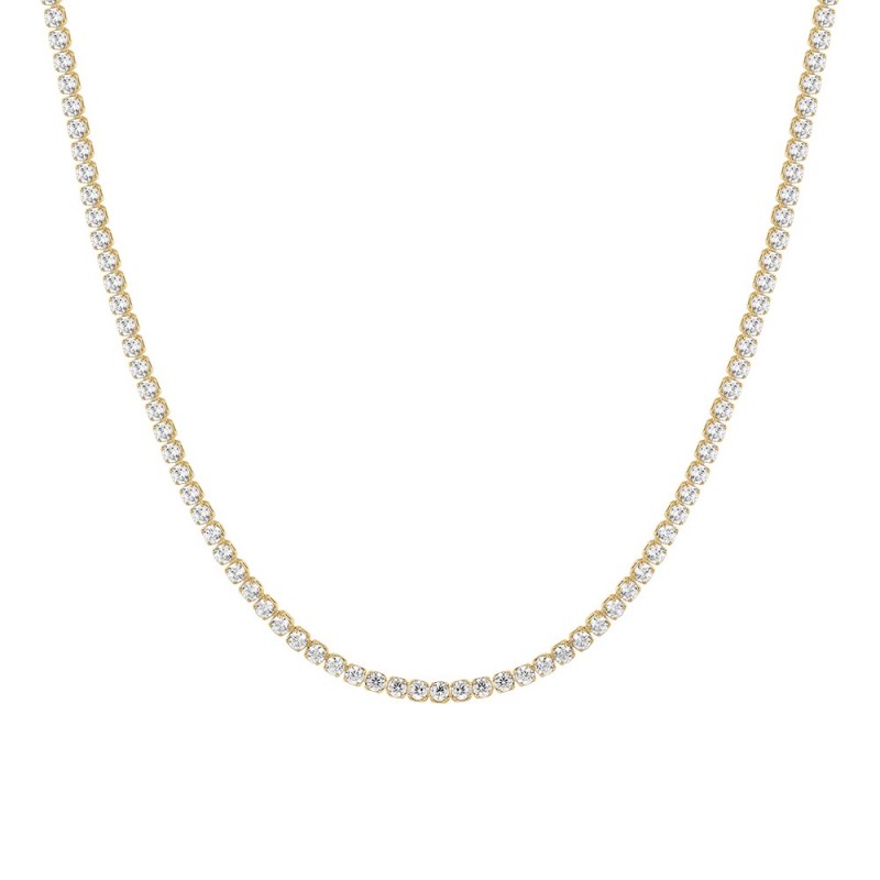 Collana Tennis Donna Luca Barra CK2207 In Acciaio Dorato Con Zirconi 2 mm