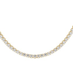 Collana Tennis Donna Luca Barra CK2207 In Acciaio Dorato Con Zirconi 2 mm