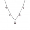 Collana Donna Luca Barra CK1981 In Acciaio Con Cristalli Rosa