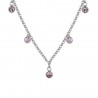 Collana Donna Luca Barra CK1981 In Acciaio Con Cristalli Rosa
