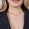 Collana Donna Luca Barra CK1981 In Acciaio Con Cristalli Rosa