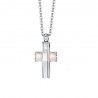 Collana Uomo Luca Barra CA510 IN Acciaio Con Croce E Zircone