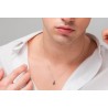 Collana Uomo Luca Barra CA543 In Acciaio Con Ancora E Zircone Nero
