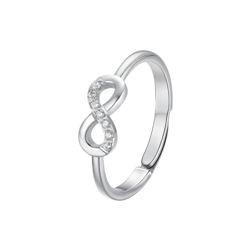 Anello Donna Luca Barra ANK622 In Acciaio Con Infinito E Zirconi