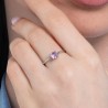 Anello Donna Luca Barra ANK601 Solitario In Acciaio Con Zircone Rosa