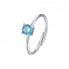 Anello Donna Luca Barra ANK600 Solitario In acciaio Con Zircone Celeste
